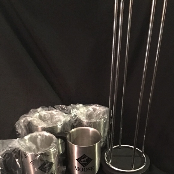 Stainless Steel Moose Mugs With Holder-NEW!!! - Picture 3 of 4